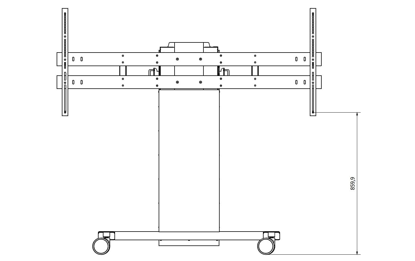 DSS VESA Adapter – Dreh-Adapter für Mobilift 0049, 0193, VESA 1500×600 mm, Schwarz