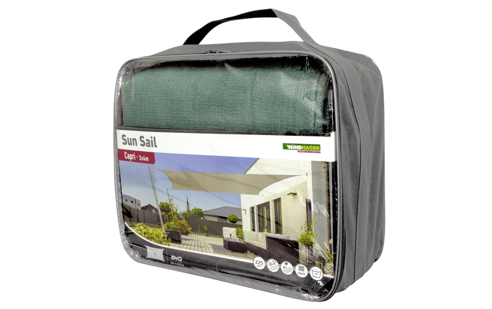 Windhager Sonnensegel – 400 × 300 cm, Beige, Polyethylen (PE)