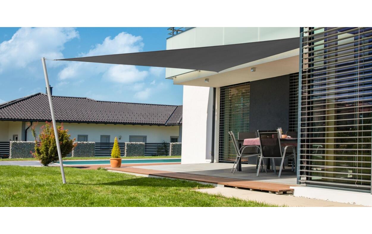 Windhager Sonnensegel (Dreieck) – 300 × 300 cm, grau, Polyester, 180 g/m²