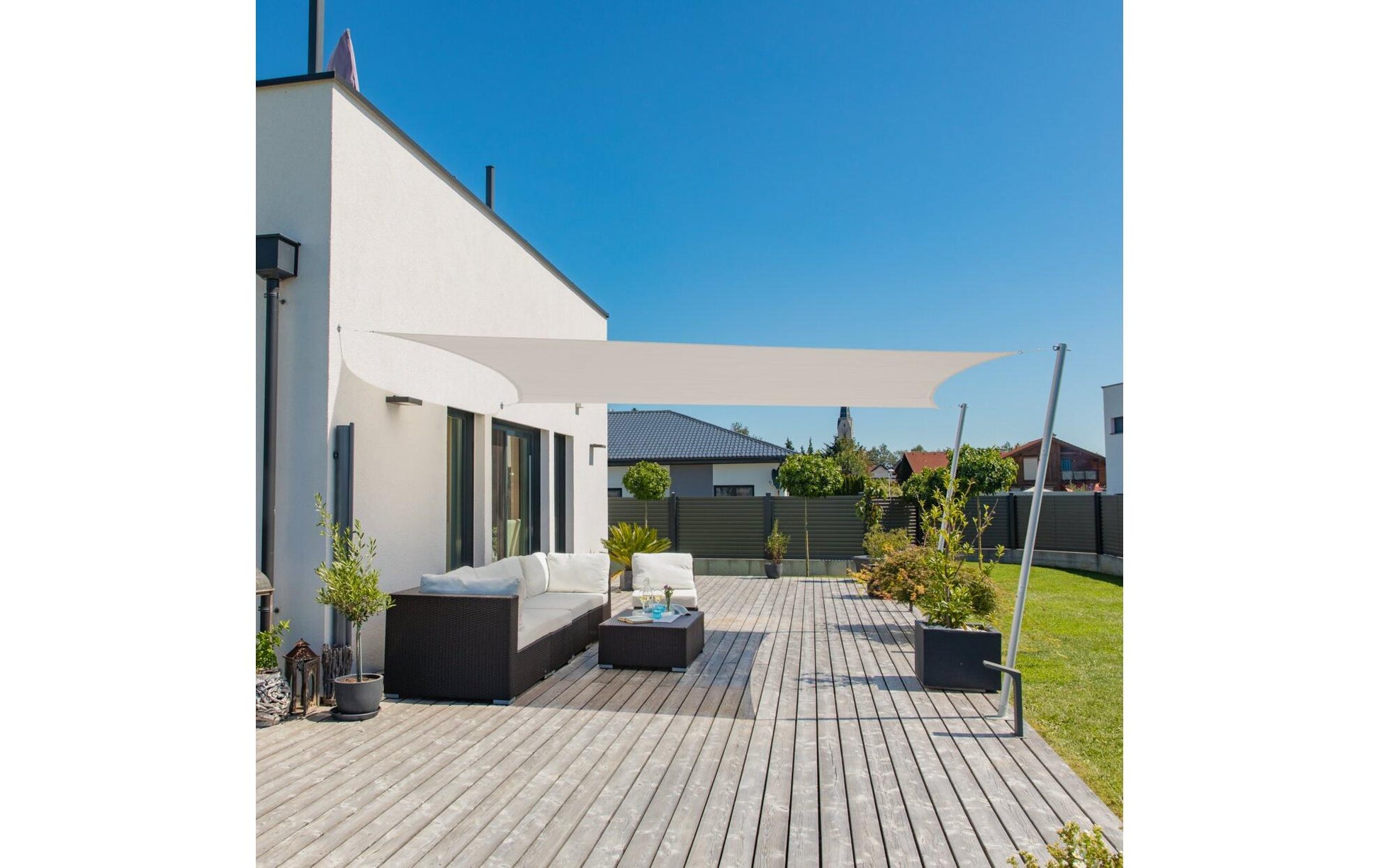 Windhager Sonnensegel – 300 × 200 cm, grau, Polyester