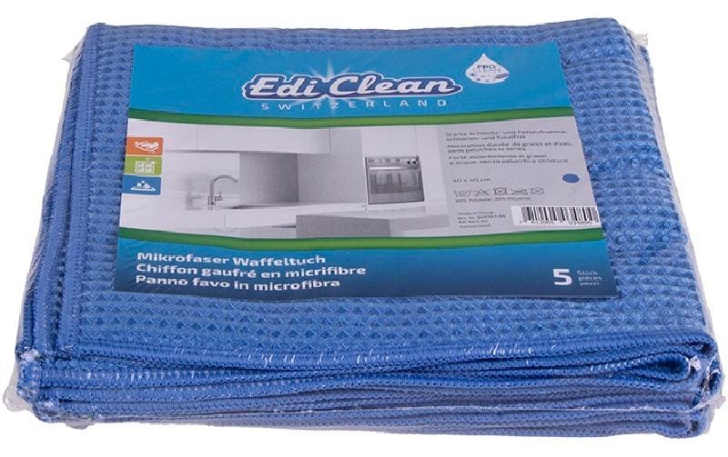 Edi Baur Mikrofasertuch – Blau – 40 × 40 cm – 5er-Set