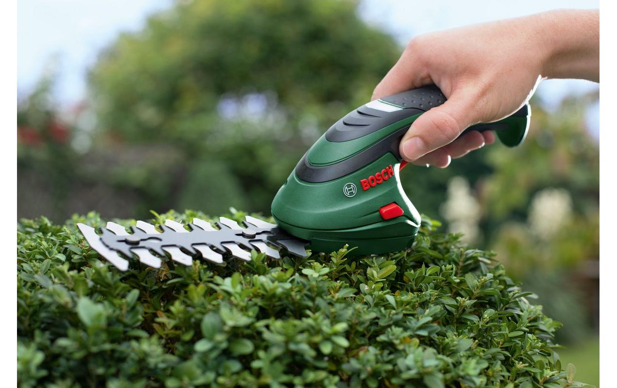 Bosch Isio Akku-Grasschere – 3,6 V – Schnittbreite 80 mm – 1×1,5 Ah & Ladegerät