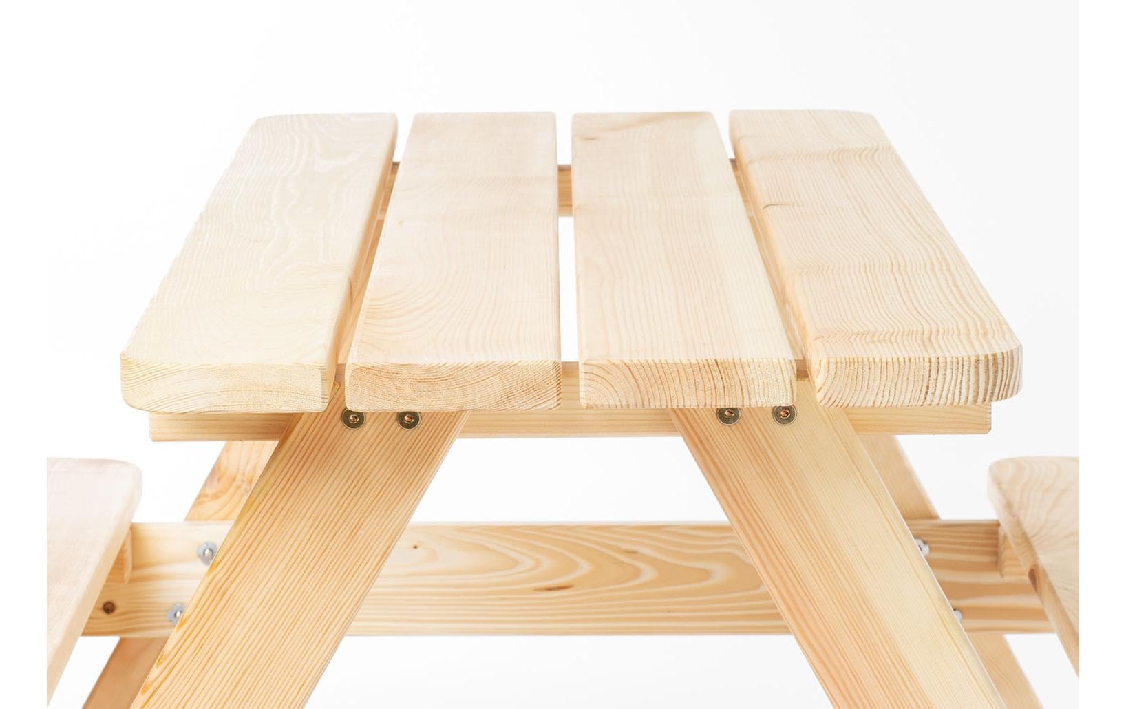 Pinolino Kinderträume Bistro-Set – Natur – Holz – Tisch 119 × 118 × 65 cm