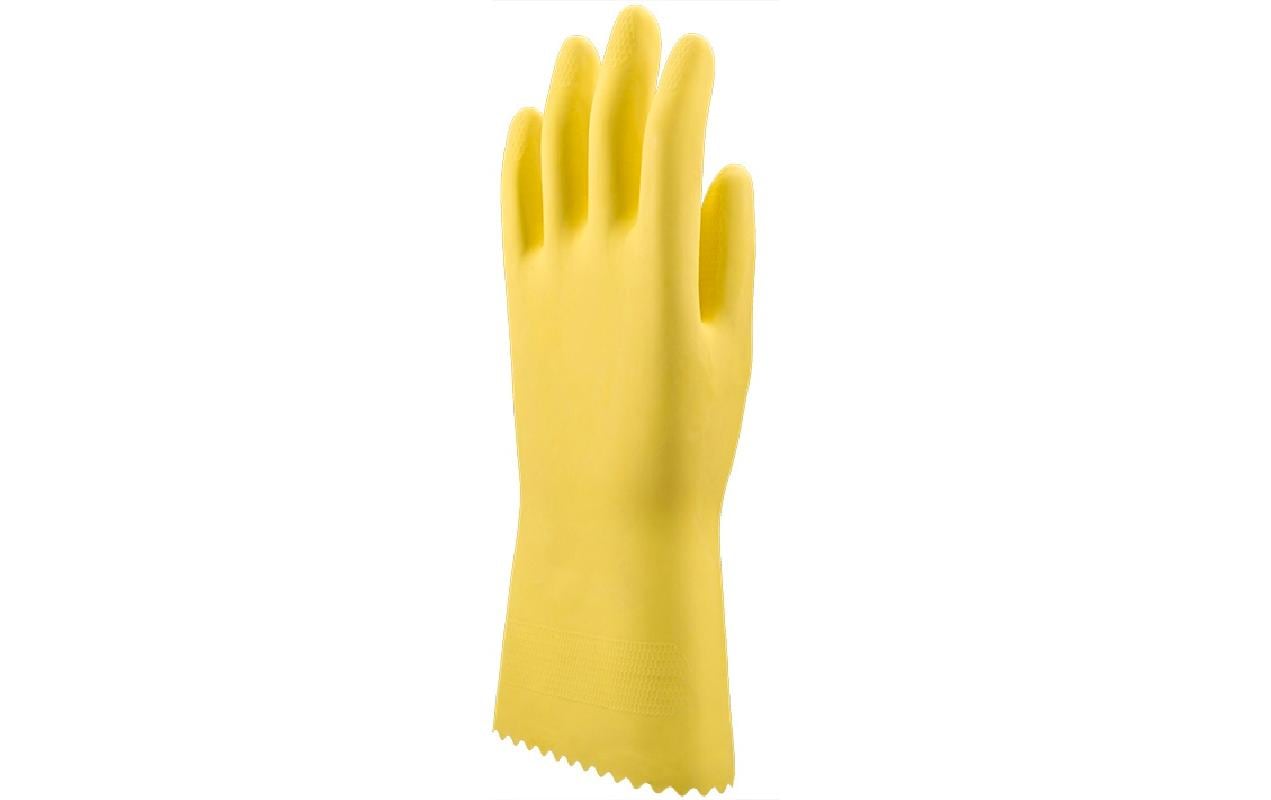 Edi Baur – Arbeitshandschuhe – Grösse L, 1 Paar (2 Stück) – Latex, Baumwolle, Gelb