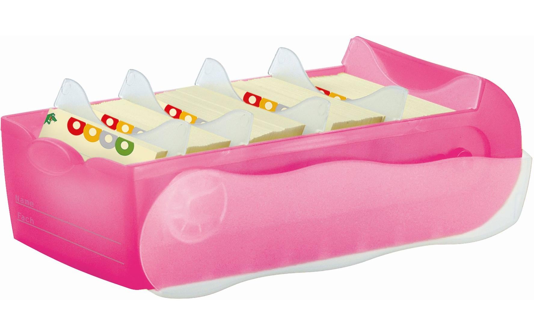 HAN Visitenkartenbox Croco A7 – für 100 Visitenkarten, Kunststoff, Pink