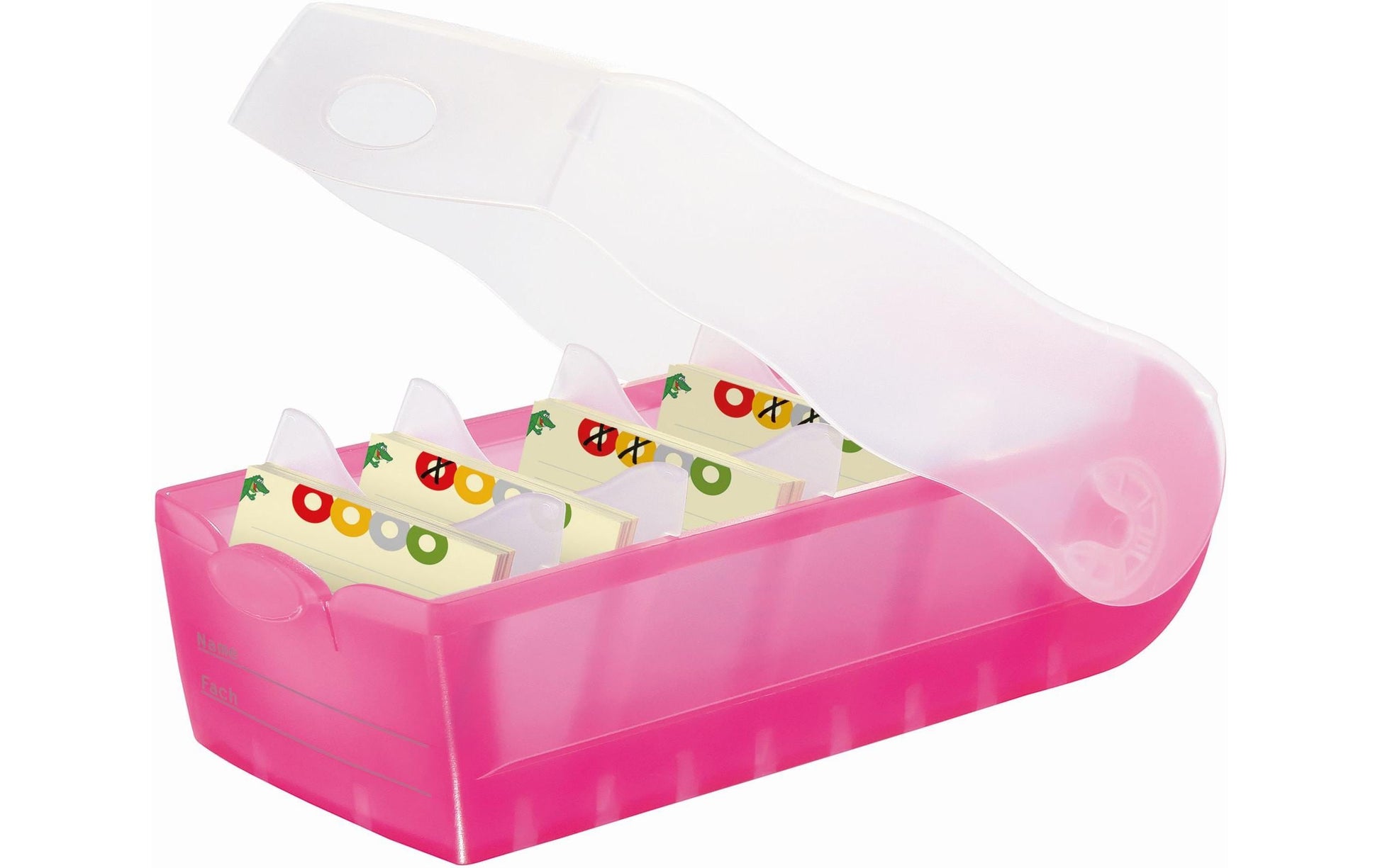 HAN Visitenkartenbox Croco A7 – für 100 Visitenkarten, Kunststoff, Pink