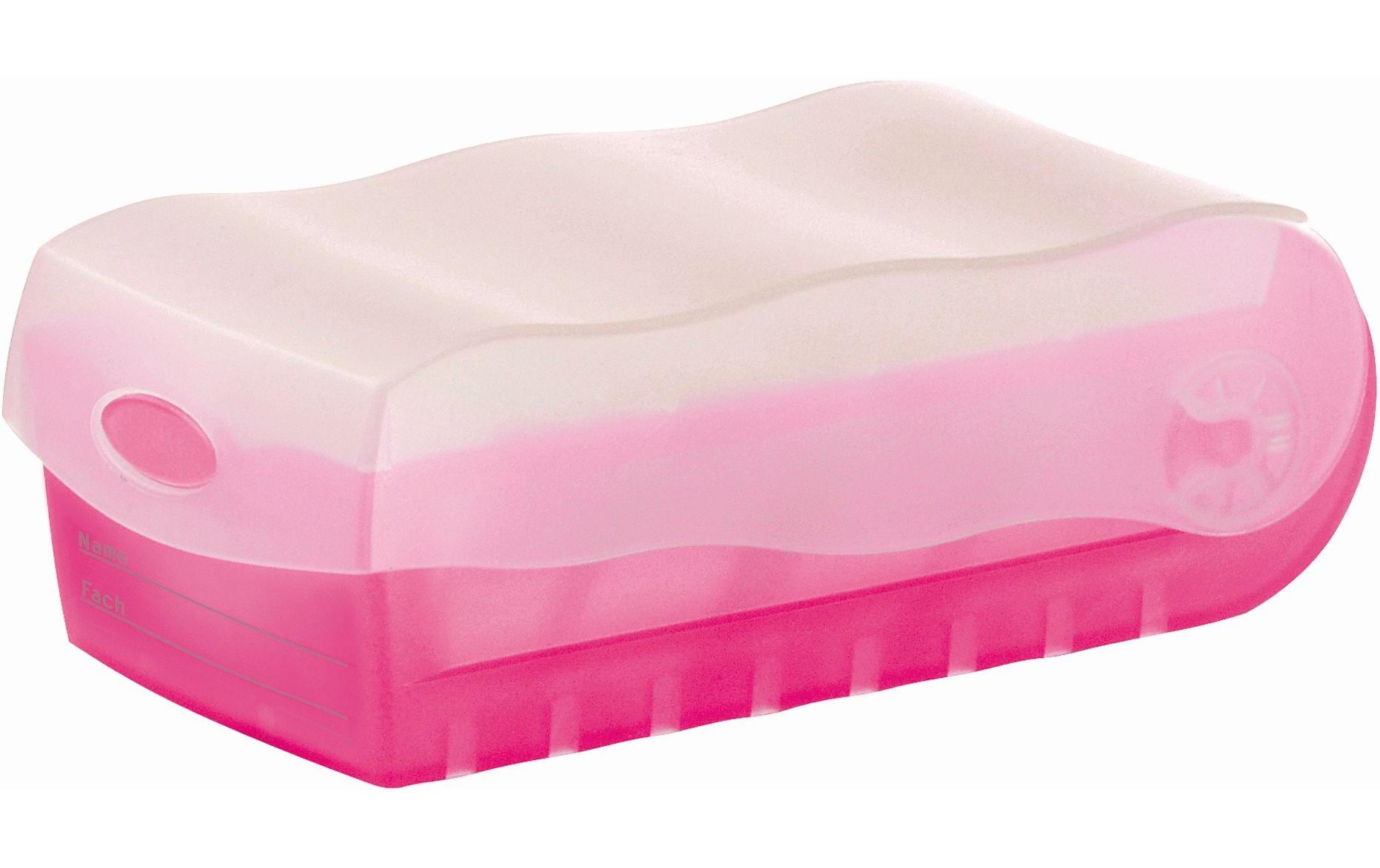 HAN Visitenkartenbox Croco A7 – für 100 Visitenkarten, Kunststoff, Pink