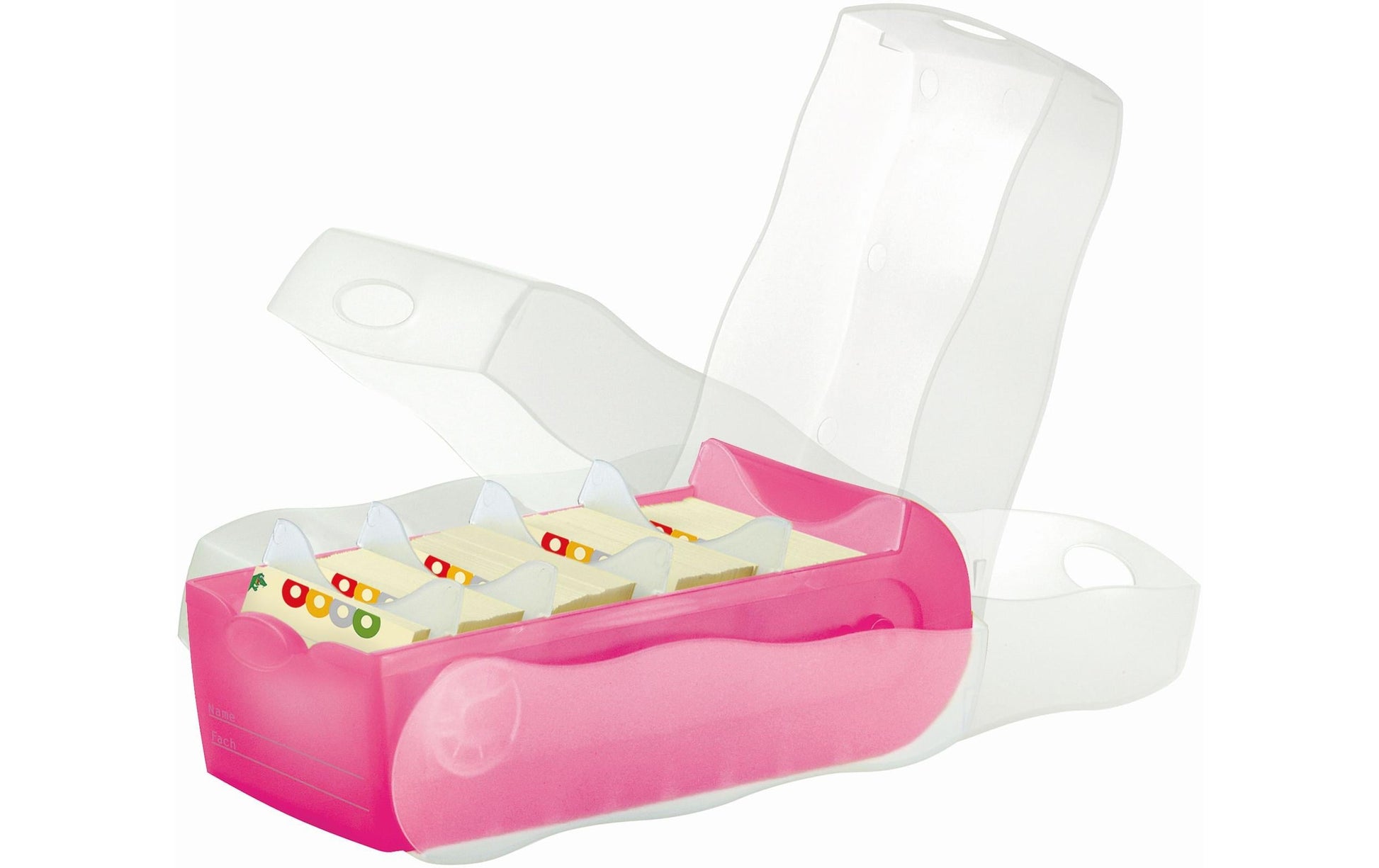 HAN Visitenkartenbox Croco A7 – für 100 Visitenkarten, Kunststoff, Pink