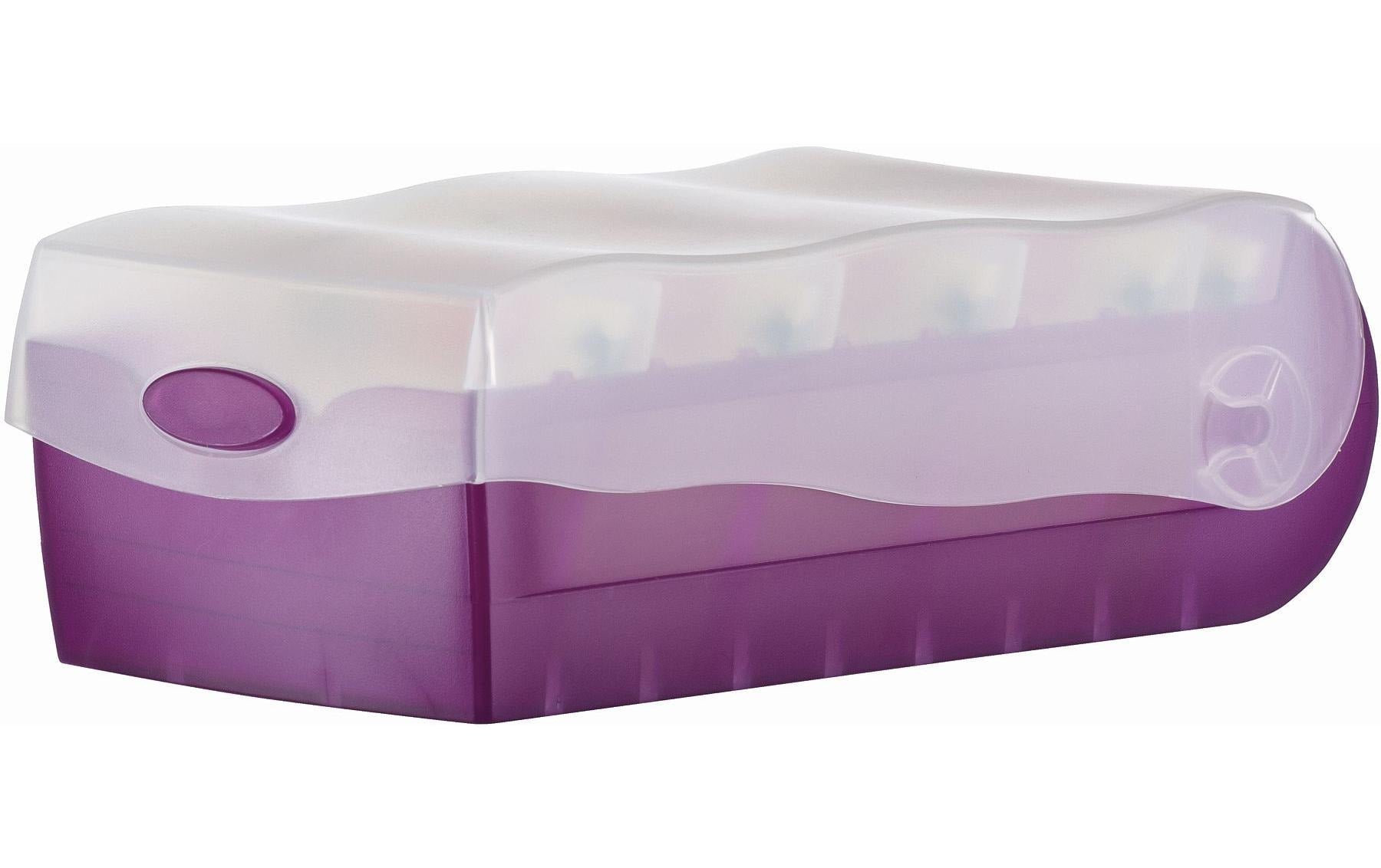 HAN Karteikasten Croco – für Visitenkarten – mit Deckel, Kunststoff, Violett, 121 × 85 × 246 mm