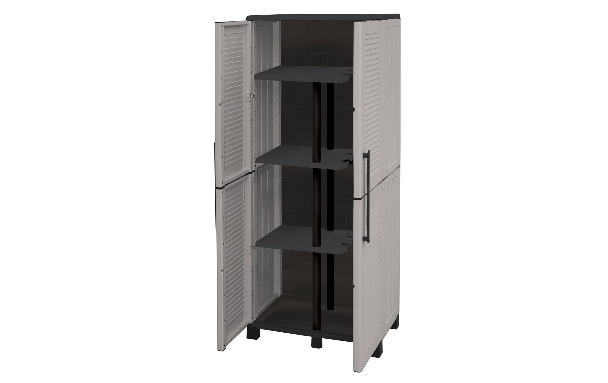 Art plast ArtPlast F70/PS/S – Gartenschrank, 3 Tablare, 680 × 370 × 1690 mm, Hellgrau, Polypropylen