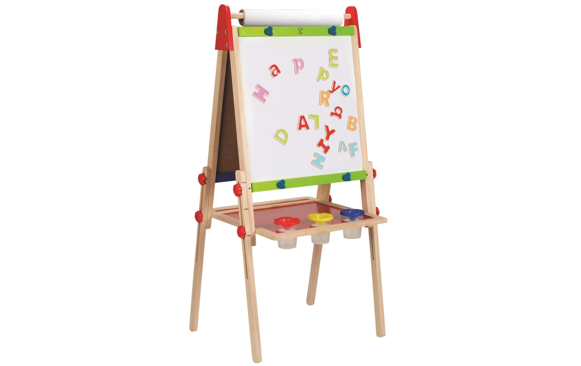 Hape Kinder-Kreidetafel – 550 × 1100 mm – Holz/ABS, mehrfarbig – doppelseitig, magnethaftend, für Kreide
