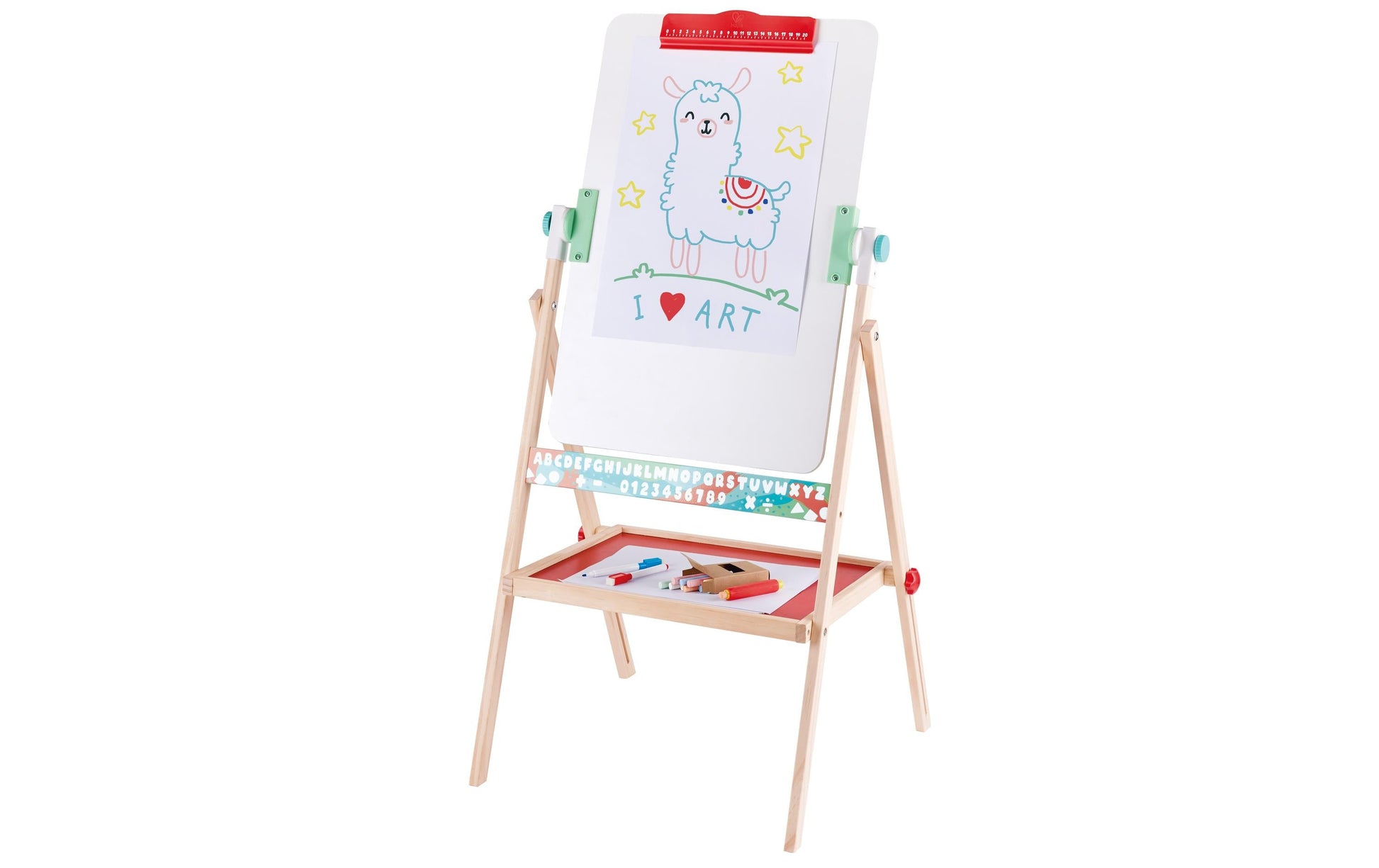 Hape Staffelei, dreh- und klappbar, doppelseitig, Holz/Kunststoff, 109,2 × 48,3 × 2,5 cm