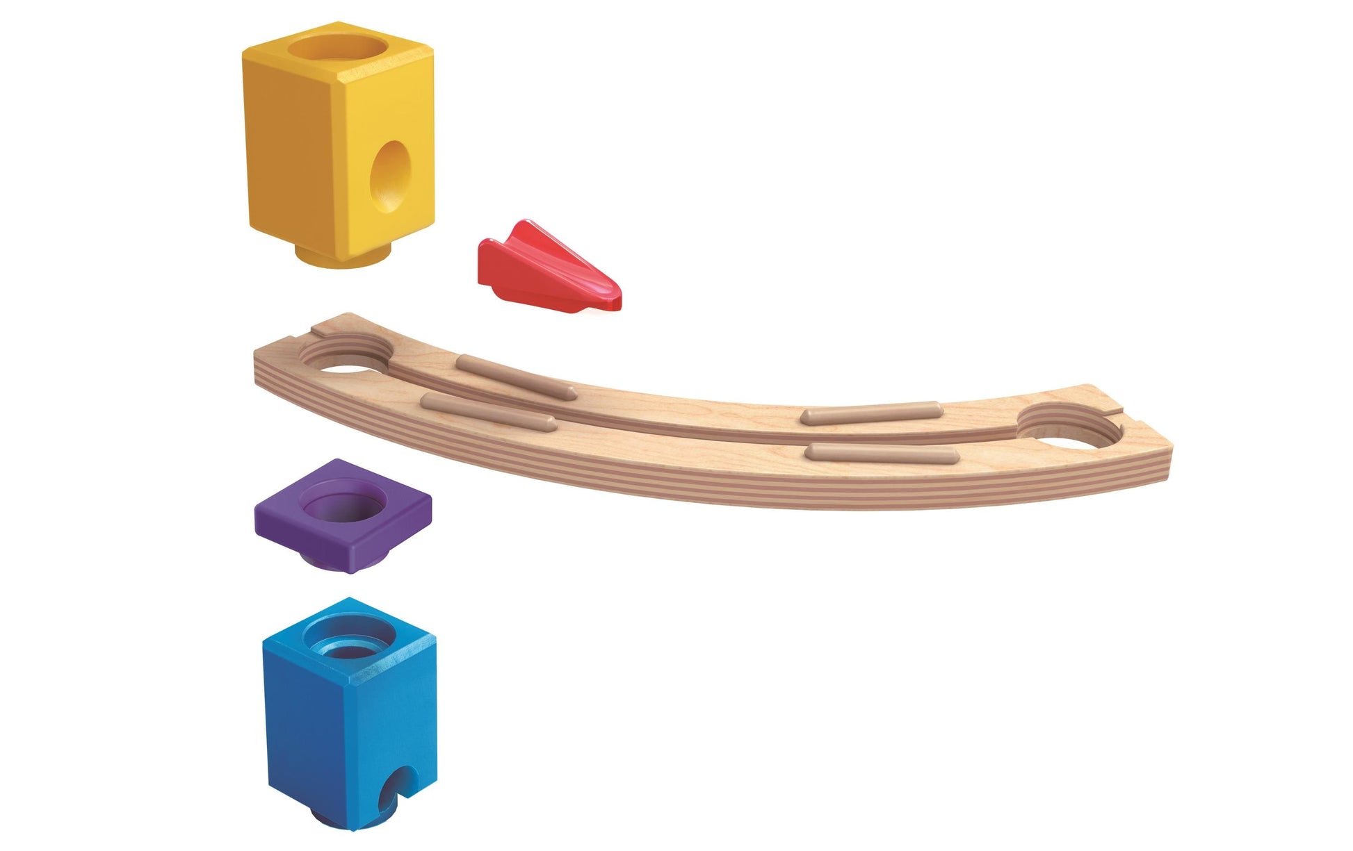Hape QUADRILLA Super Spiralburg Murmelbahn – 129-teilig – ab 4 Jahren – Kunststoff, Glas, Holz – mehrfarbig