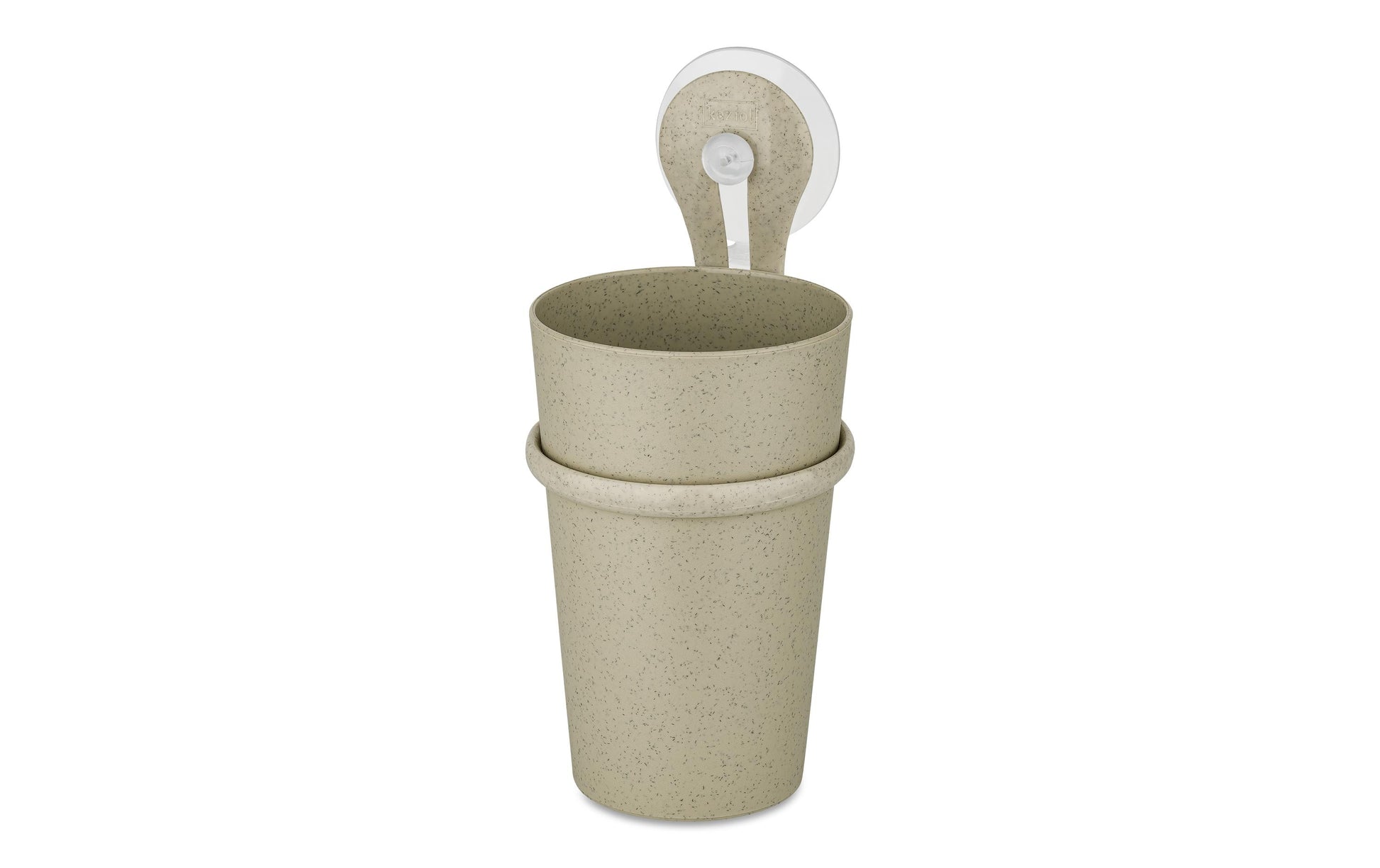 koziol Zahnbürstenhalter – Wand, Saugnapf, Kunststoff, Beige, 72×80×175 mm