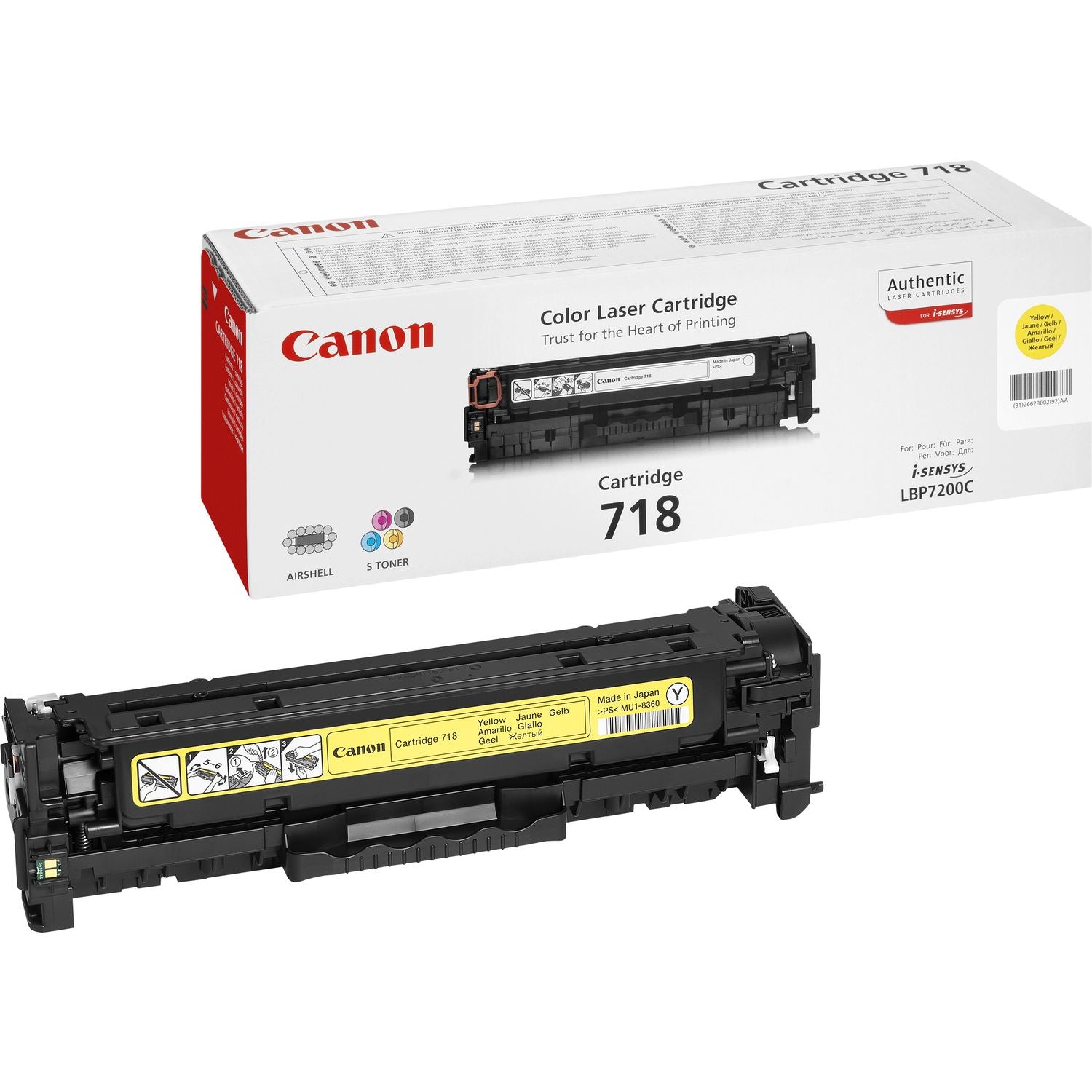 Canon Toner CRG-718 Y – gelb, 2900 Seiten – für i-SENSYS MF729Cx/LBP 7200