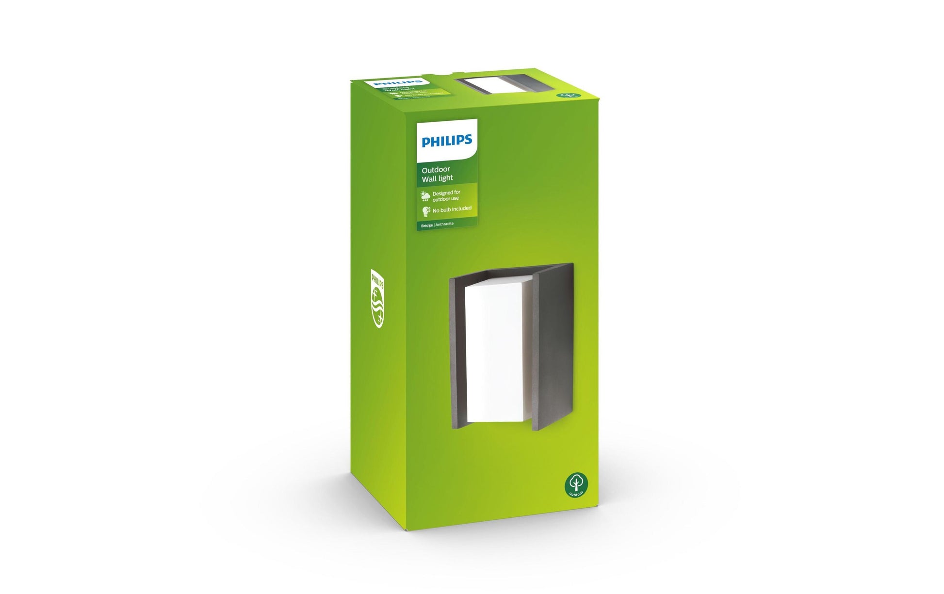 Philips by Signify Philips Aussenwandleuchte Bridge – 10,1×21,2 cm, 42 W, IP44, Netzbetrieb, Anthrazit, Aluminium
