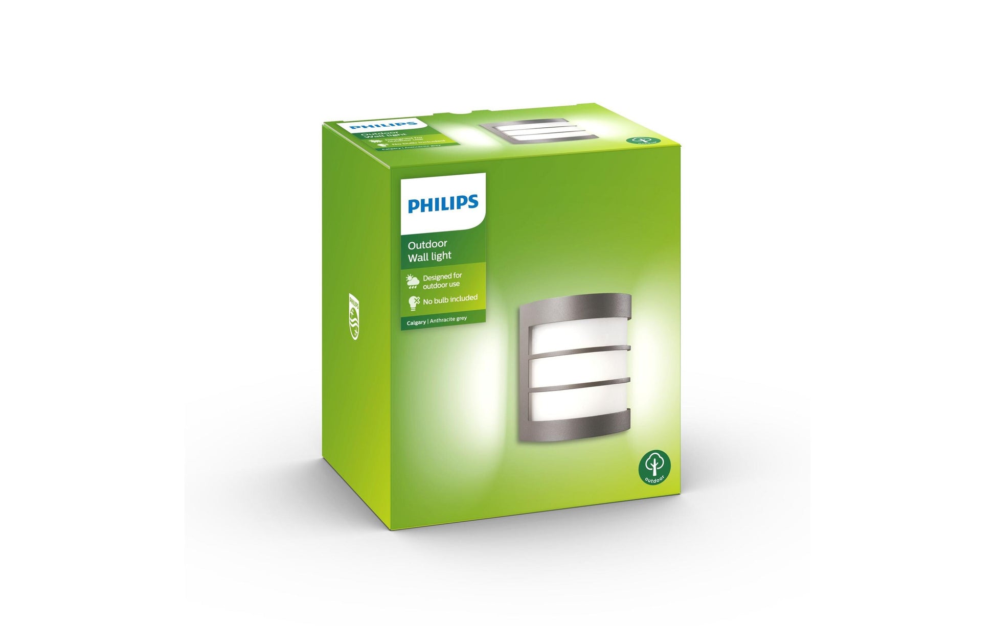 Philips by Signify Philips Aussenwandleuchte Calgary – 10×11 cm – 60 W – IP44 – Netzbetrieb – Anthrazit – Edelstahl