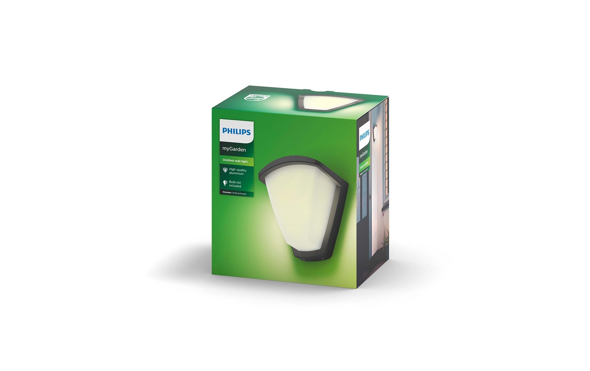 Philips by Signify Philips Aussenwandleuchte Kiskadee – 8,2×11,8 cm, 42 W – IP44 – Netzbetrieb – dimmbar – Anthrazit, Aluminium