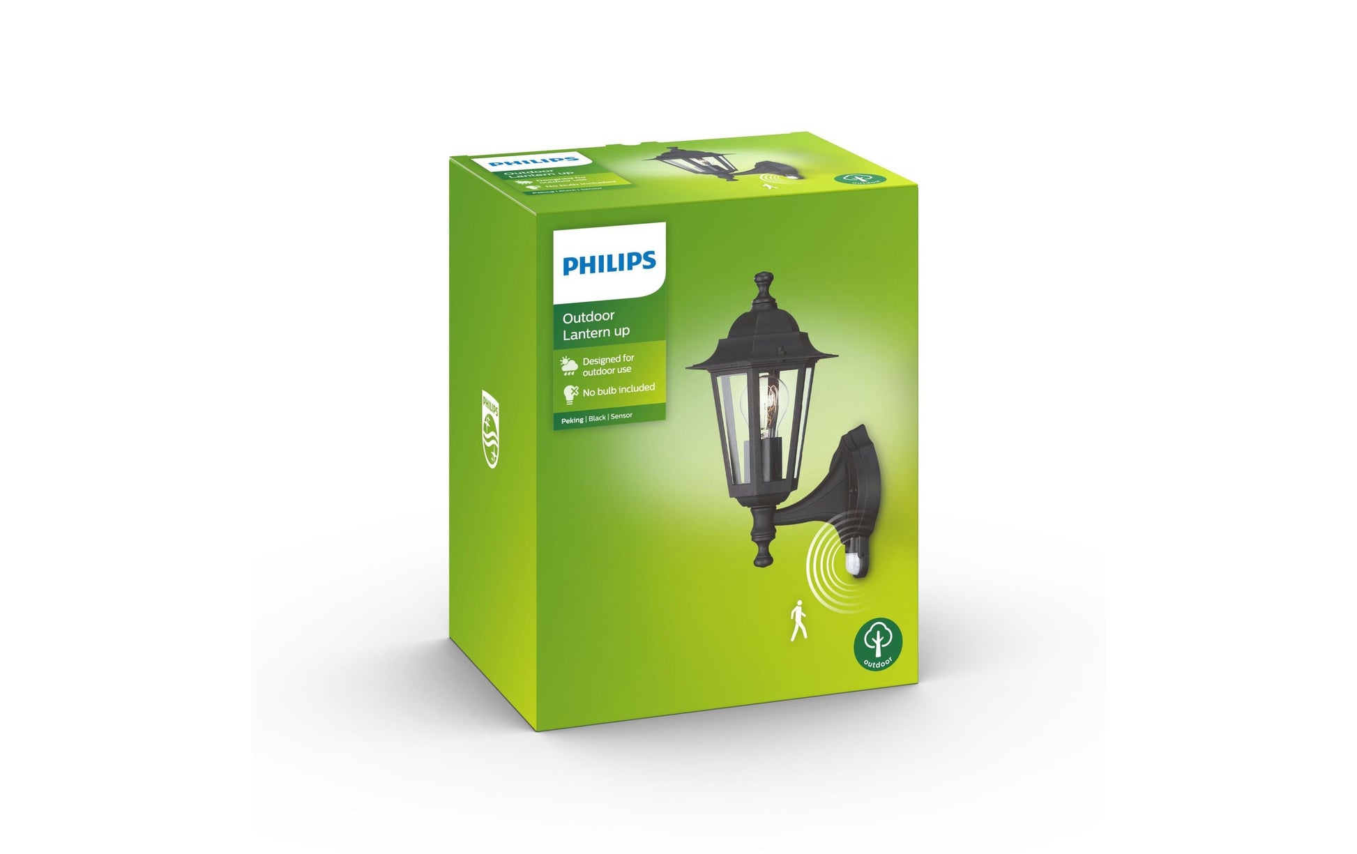 Philips by Signify Philips Aussenwandleuchte Peking – 22×37 cm – 60 W – IP44 – Netzbetrieb – Bewegungsmelder – Schwarz