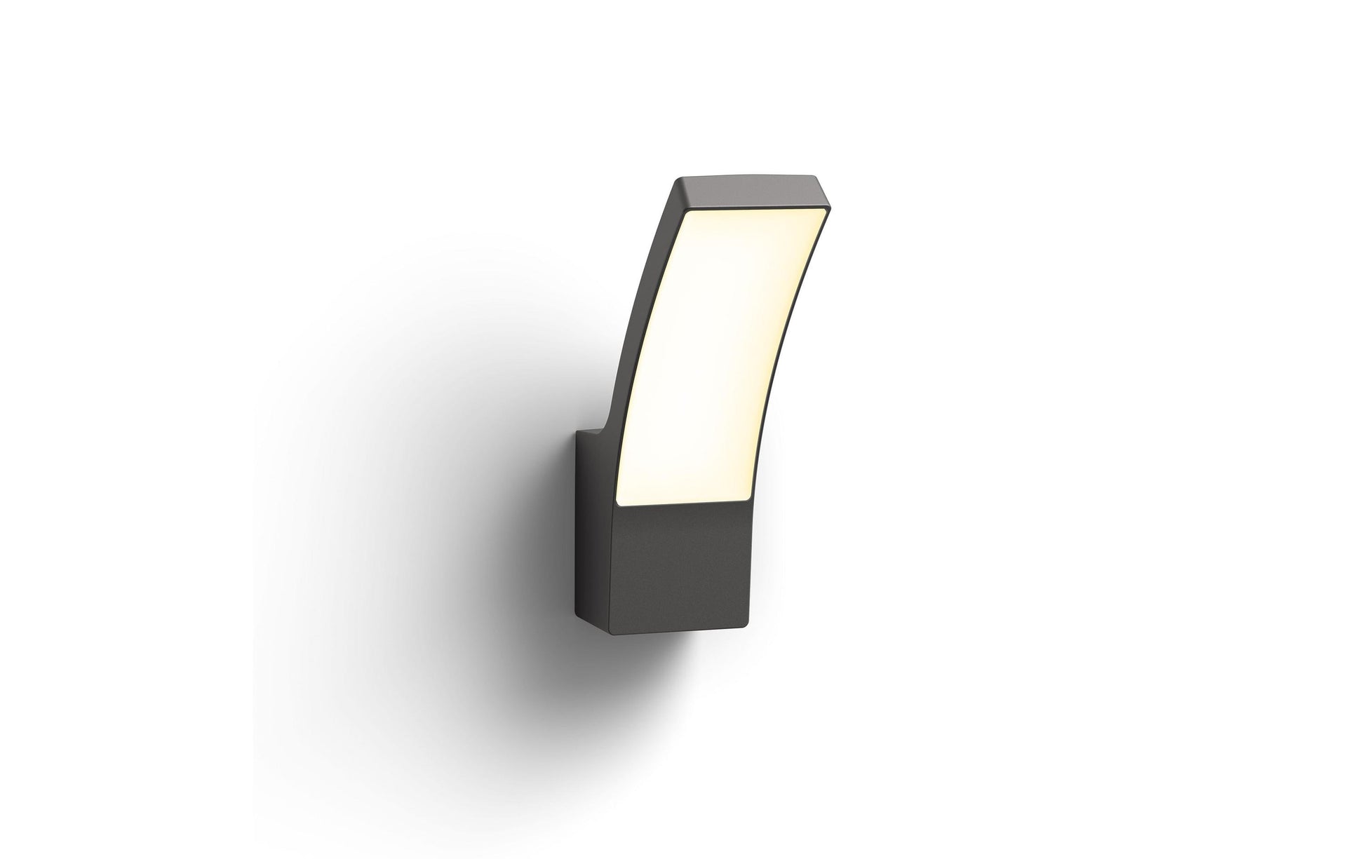 Philips by Signify Philips Aussenwandleuchte – 24 cm, 1100 lm, 12 W, Warmweiss, 2700 K, IP44, Netzbetrieb, Anthrazit, Aluminium