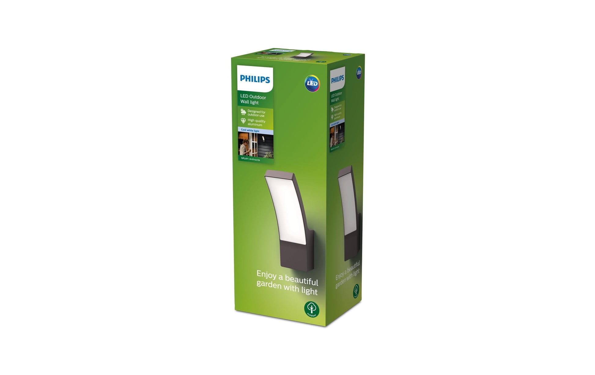 Philips by Signify Philips Aussenwandleuchte – 1'200 lm, 12 W – Neutralweiss, 4000 K – IP44 – Netzbetrieb – Anthrazit, Aluminium