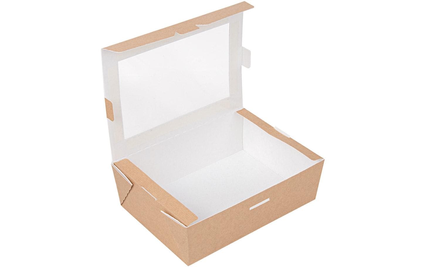 Garcia de Pou Weita Take-away-Box, Papier/Karton – 1'000 ml 170 × 120 × 55 mm, braun/weiss – FSC – 50 Stk.