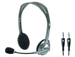 Logitech H110 Office-Headset – On-Ear, Stereo, Kabel, 2 × 3,5 mm Klinke, Schwarz/Silber
