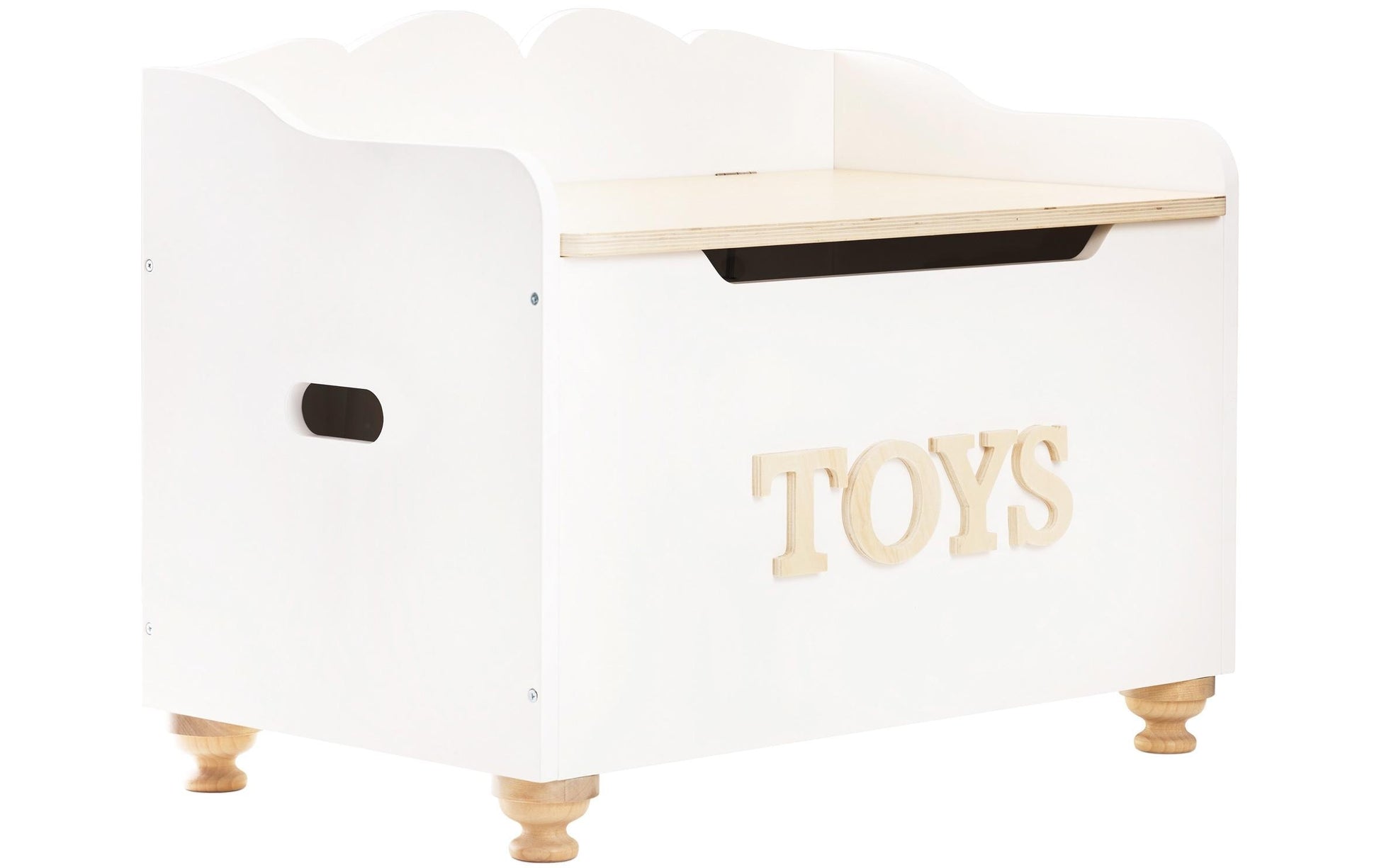 Le Toy Van Aufbewahrungsbox (mit Deckel) – Holz – Weiss – mit Griff – 675 × 530 × 425 mm