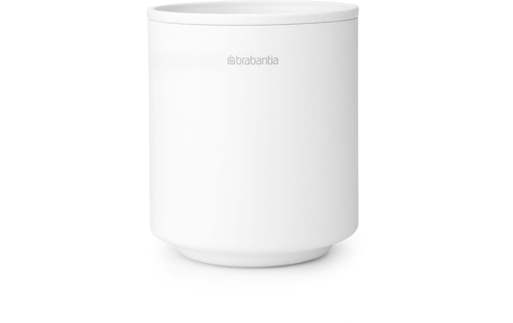 Brabantia Zahnbürstenhalter Mindset – 8,1×8,1×9,4 cm, Recycelter Kunststoff, Weiss