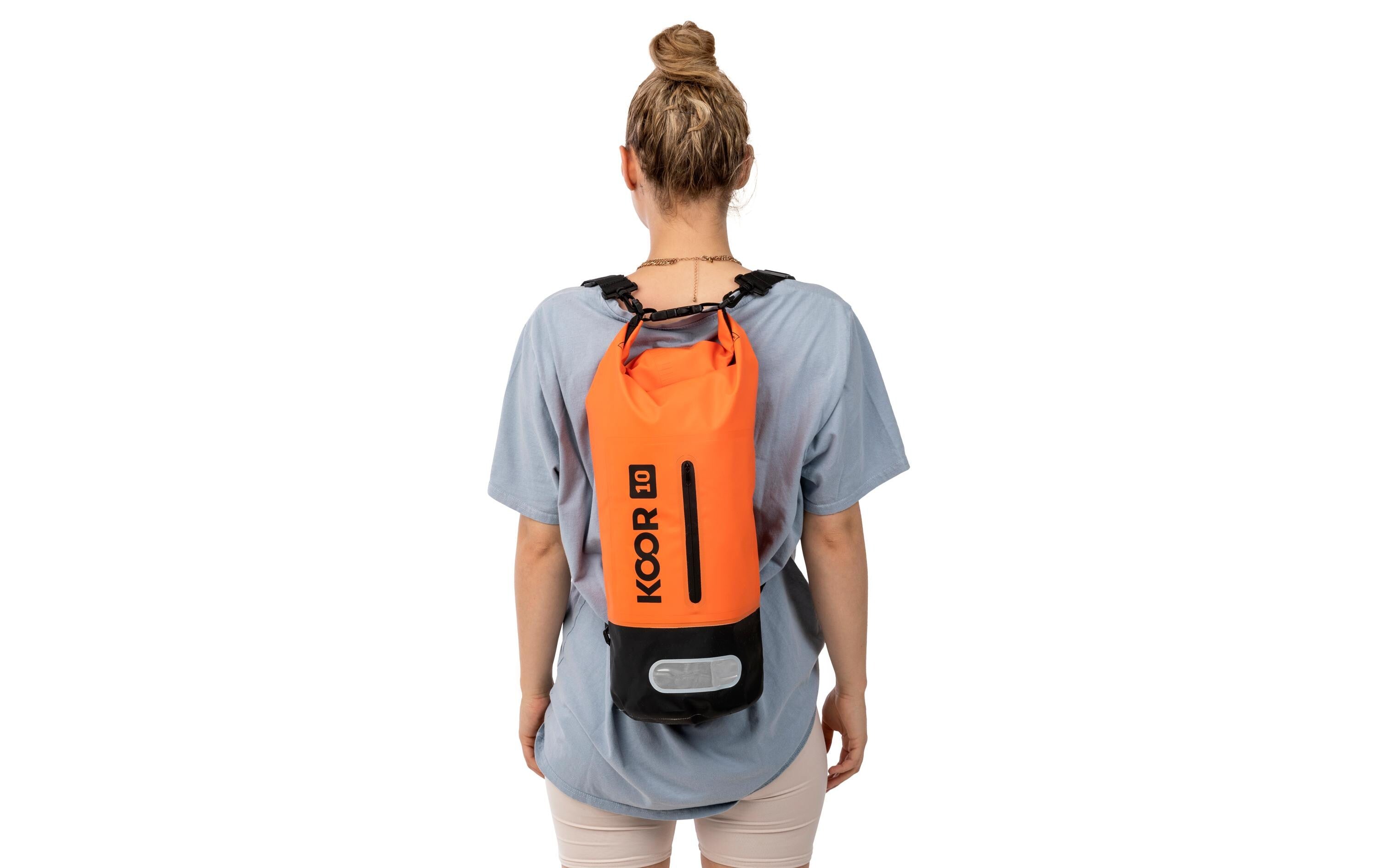 KOOR Sportrucksack – 10 l, wasserfest, PVC – Orange, 200 × 550 × 200 mm