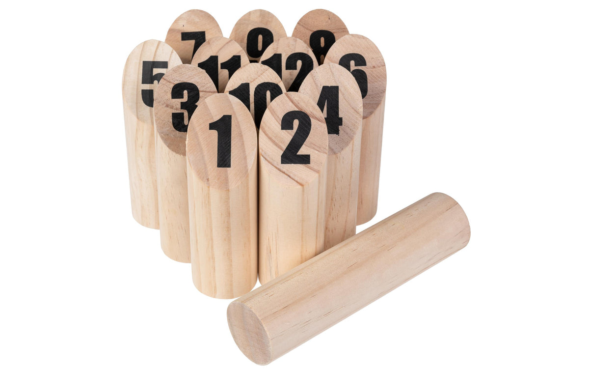 KOOR Mölkky – 3–6 Spieler – Wurfstock 5 × 20 cm, Leikki 5 × 15 cm – ab 6 Jahren – Holz, braun – FSC