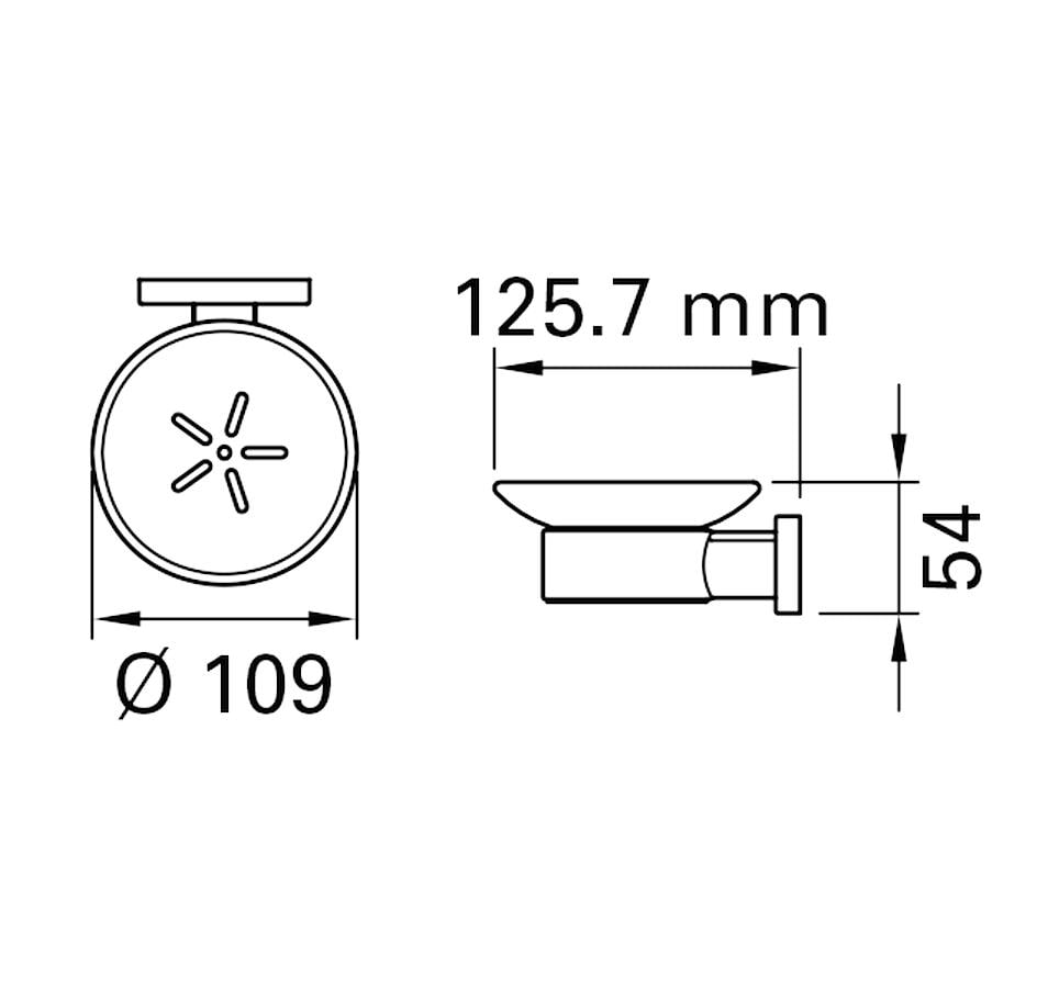 Biasca Seifenhalter – Glas, Wandmontiert, Schwarz