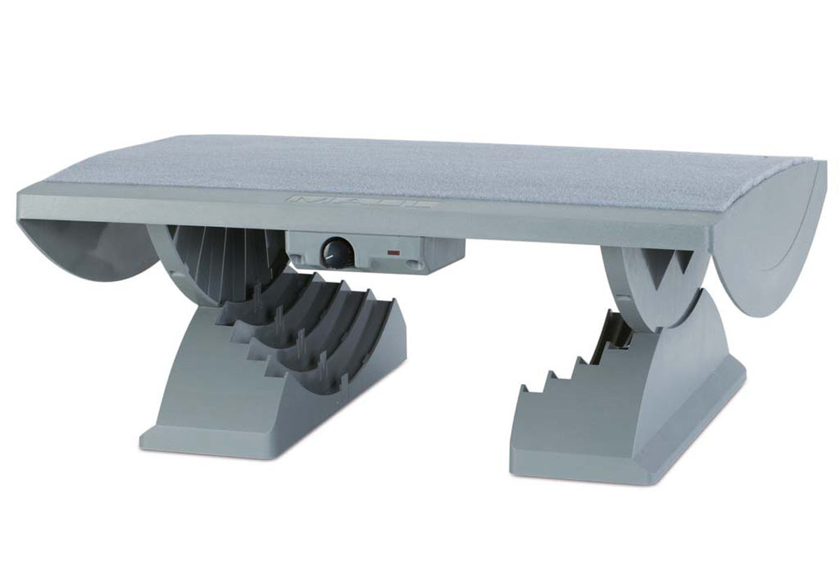 MAUL Fussstütze 9025085 beheizt – Trittfläche 450 × 390 mm, höhenverstellbar, grau, Kunststoff