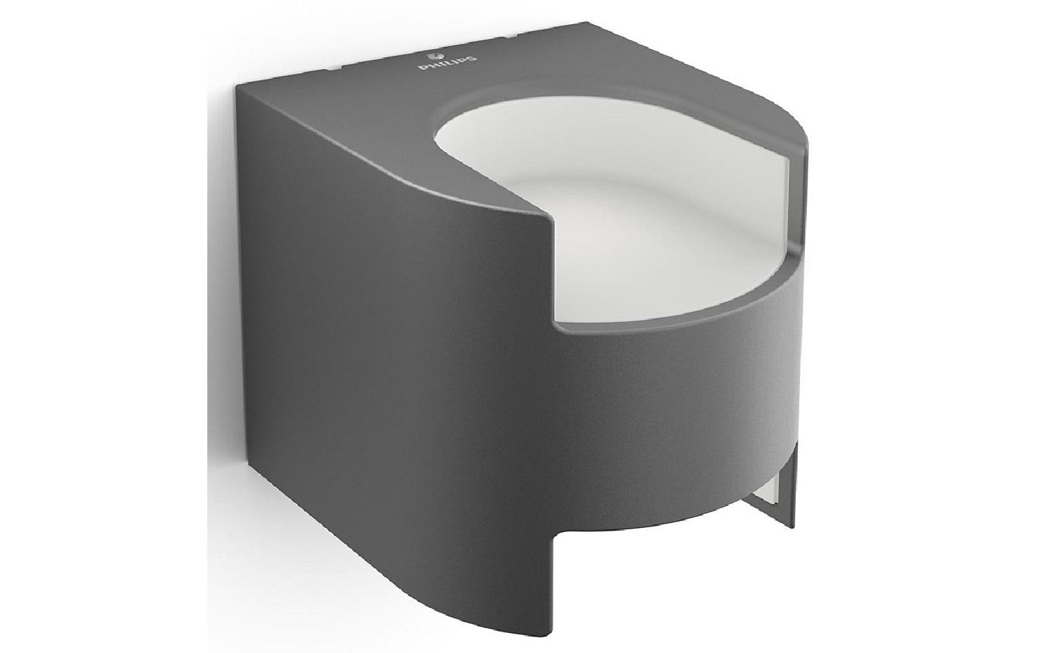 Philips by Signify Philips Aussenwandleuchte – 900 lm, 9 W, Warmweiss, 2700 K, IP44, Netzbetrieb, Anthrazit, Aluminium