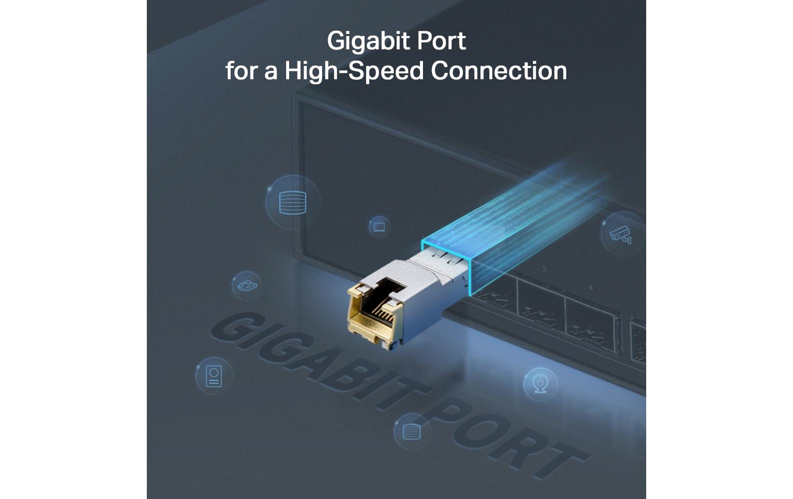 TP-Link Omada SM331T SFP-Transceiver – 1,25 Gbit/s, Multimode 50/125 µm, 850 nm, 300 m – Silber