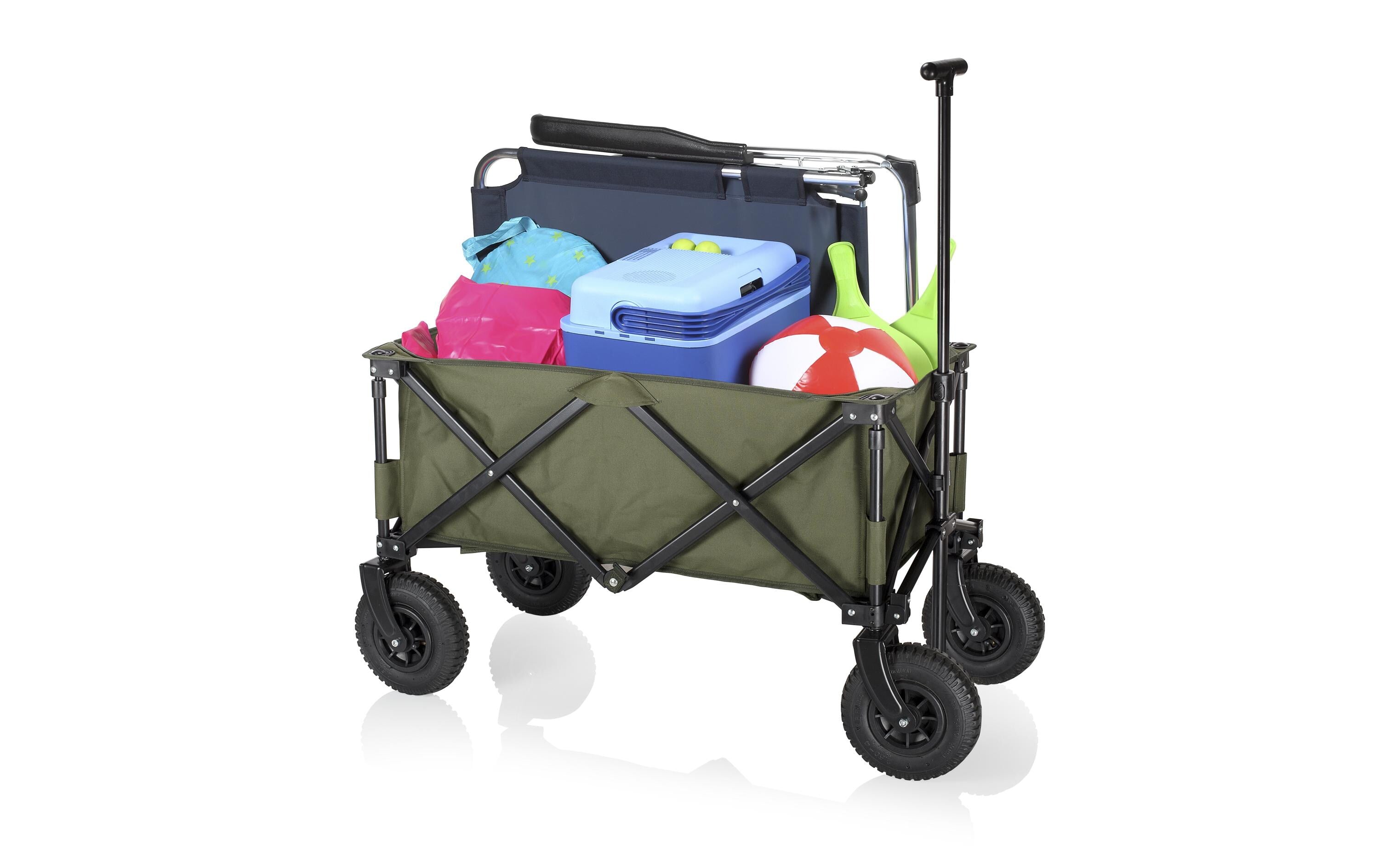 CamPart Travel Faltbarer Trolley – 103 l, klappbar, bis 70 kg Traglast – Olive – 600D Polyester