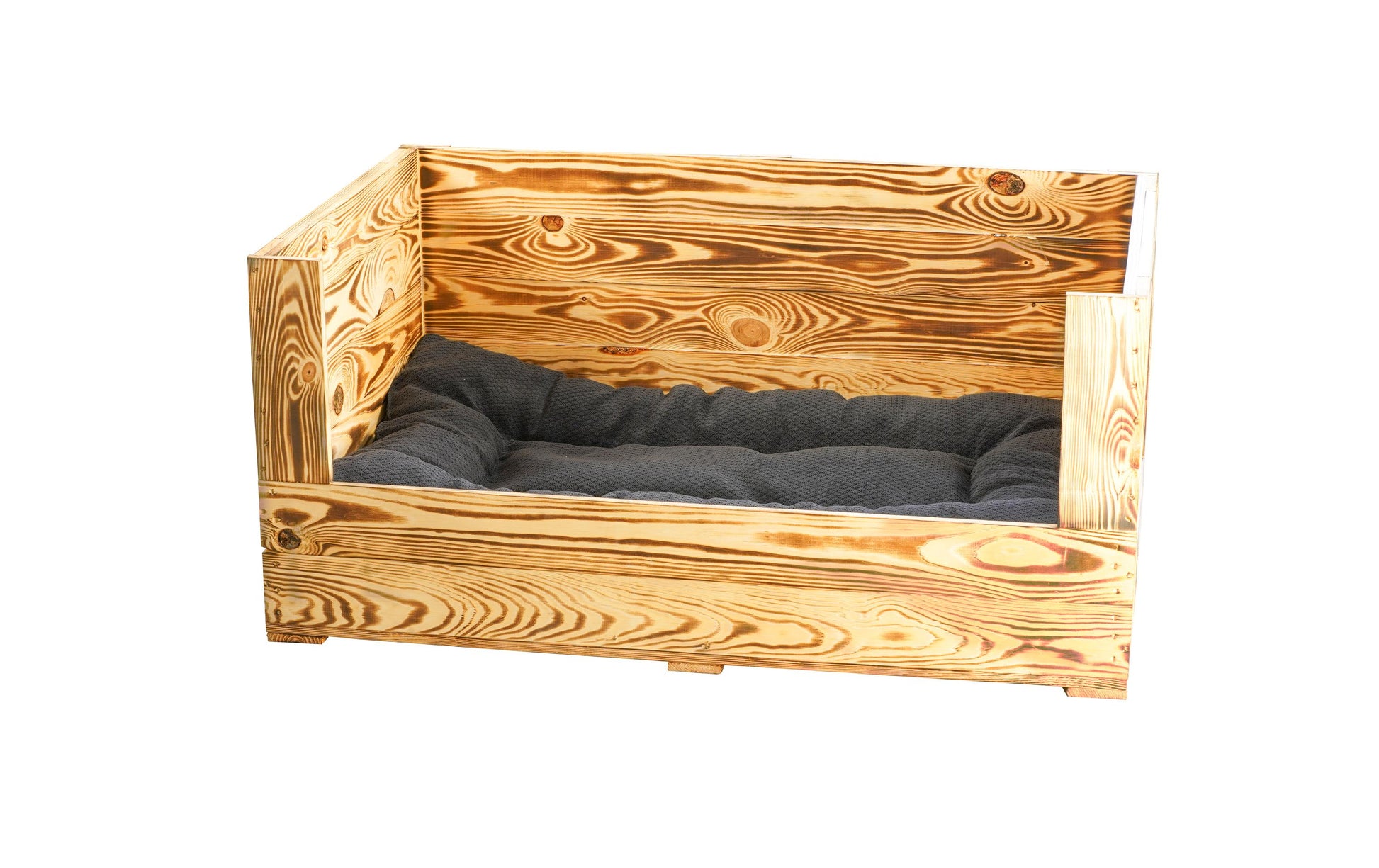 Holz Zollhaus Vintage Sofa – B 57 × T 90 × H 42 cm – FSC-Holz, Braun – für Hunde