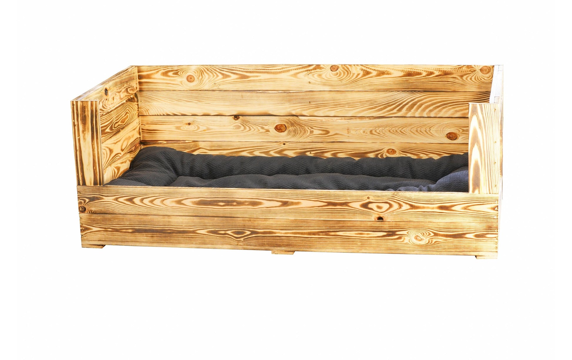 Holz Zollhaus Beistelltisch – 55 × 115 × 42 cm – FSC-Kiefernholz – Braun