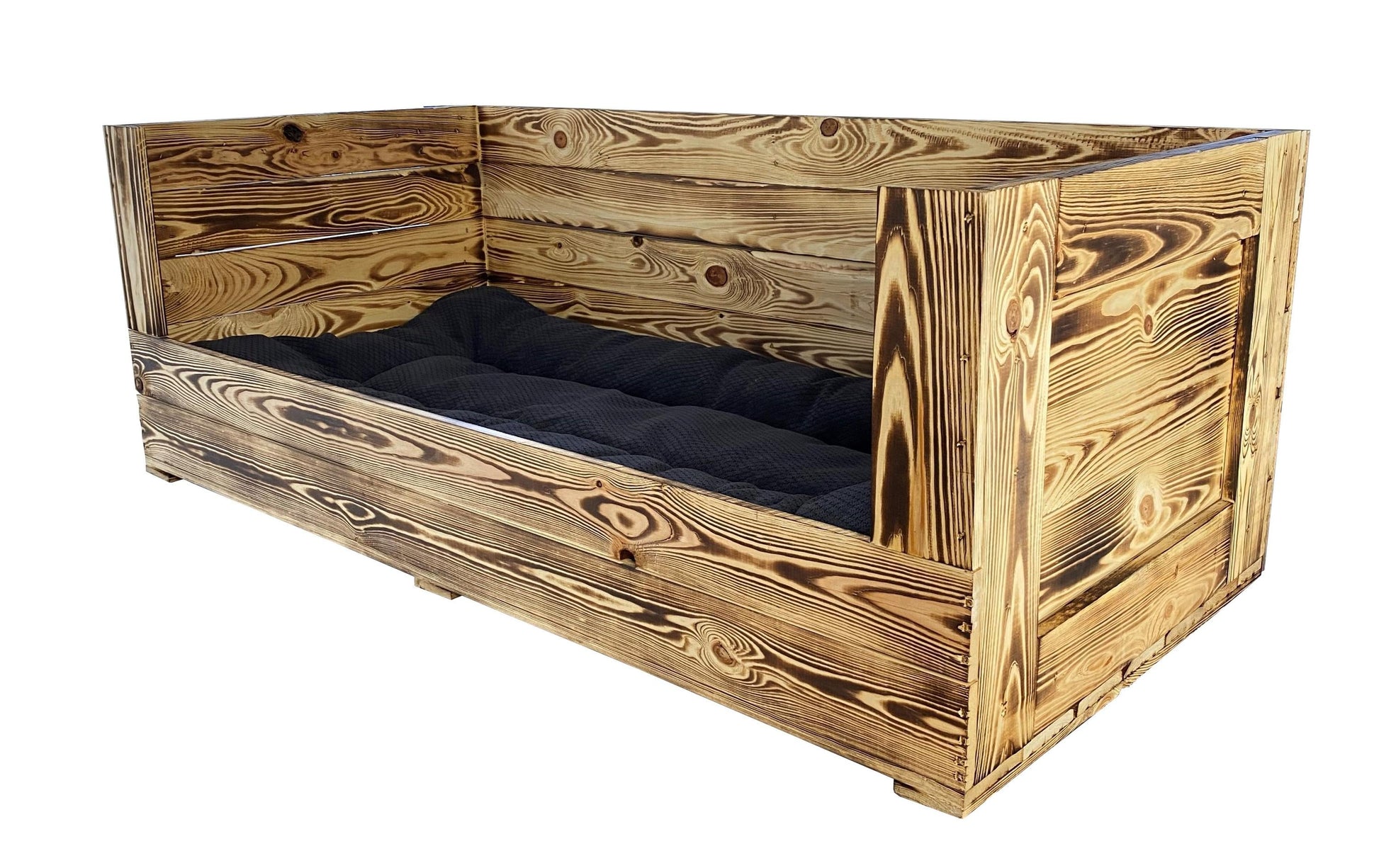 Holz Zollhaus Beistelltisch – 55 × 115 × 42 cm – FSC-Kiefernholz – Braun