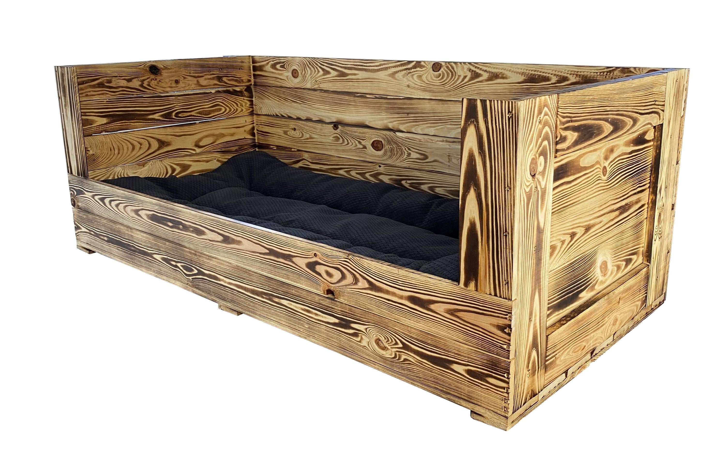 Holz Zollhaus Beistelltisch – 55 × 115 × 42 cm – FSC-Kiefernholz – Braun