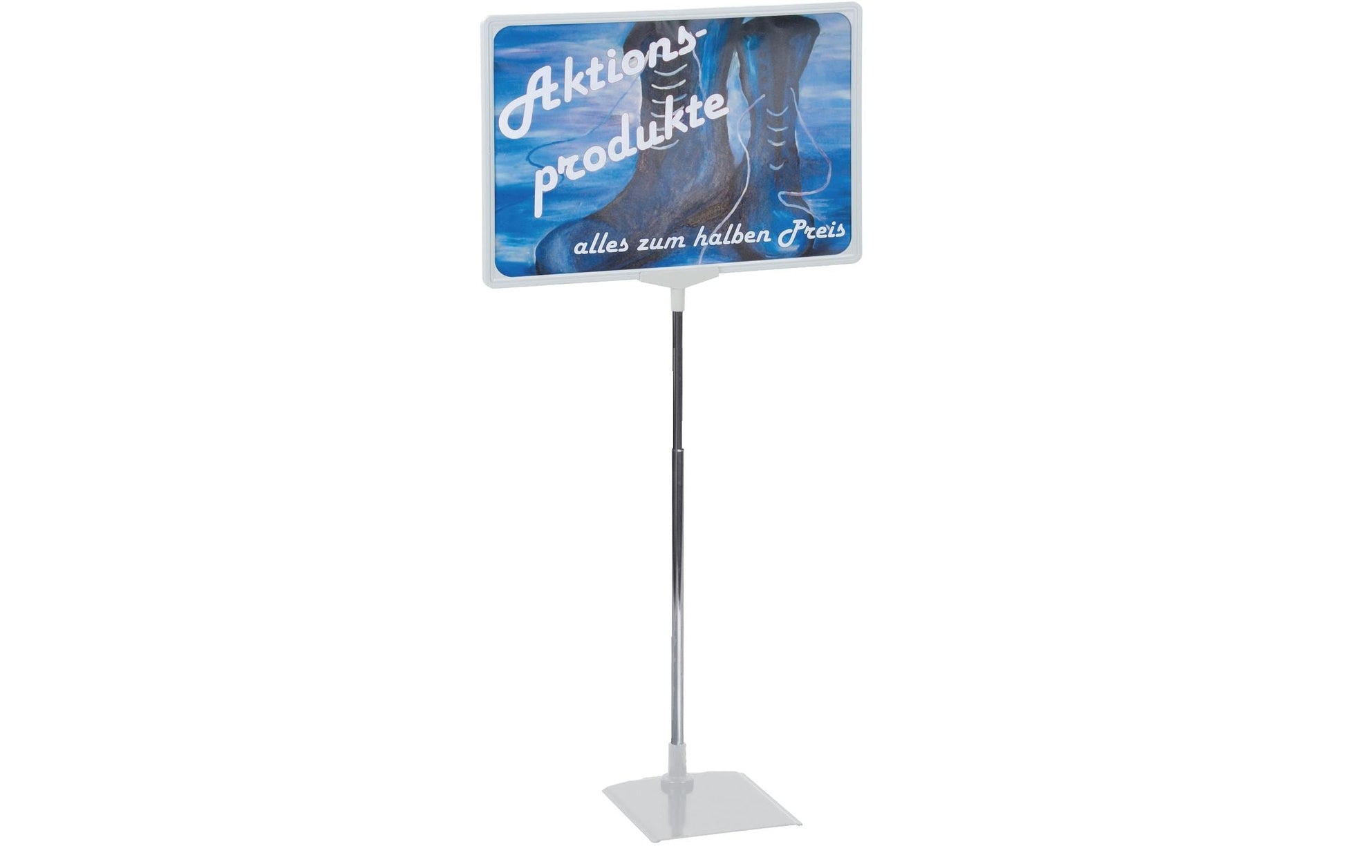 Franken Schilderhalter – für A3 – höhenverstellbar – quer – grau – Aluminium – Höhe 320–620 mm