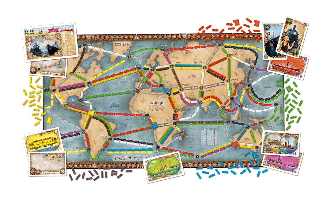 Days of Wonder Zug um Zug Weltreise – Brettspiel, 2–5 Spieler, ab 10 J., 60 min, DE