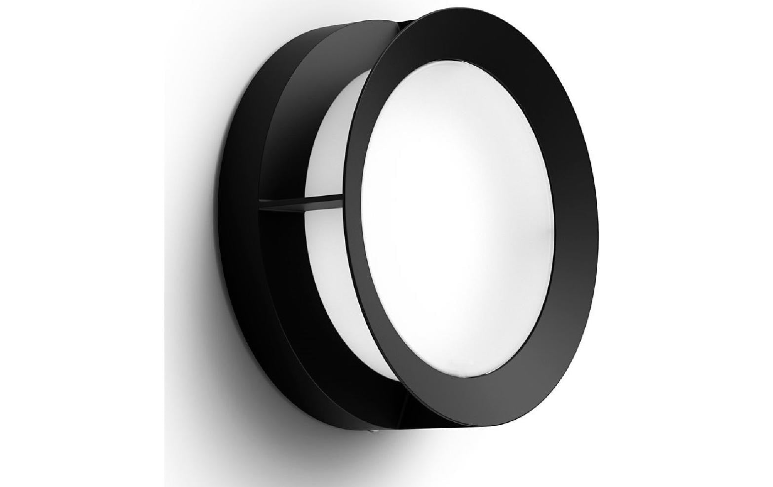Philips by Signify Philips Aussenwandleuchte – 1200 lm, 12 W – Warmweiss, 2700 K – IP44 – Netzbetrieb – Schwarz – Aluminium