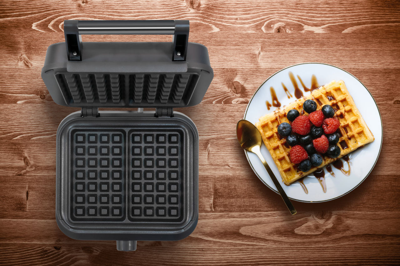 Unold Belgisches Waffeleisen Brüssel 48275 – 2 Waffeln, rechteckig, 1500 W, teflonbeschichtet – schwarz