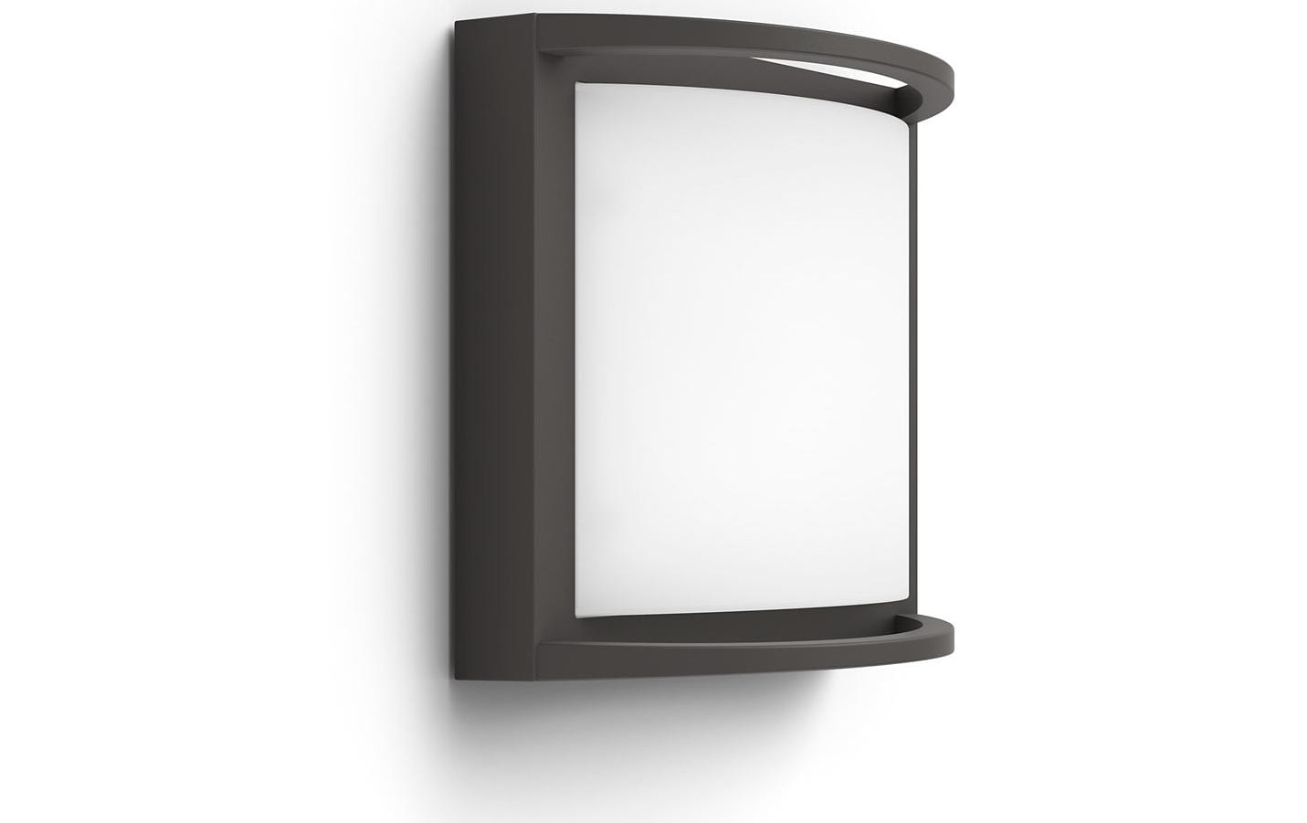 Philips by Signify Philips Aussenwandleuchte – 1200 lm, 12 W, Warmweiss, 2700 K, IP44, Netzbetrieb, Anthrazit, Aluminium