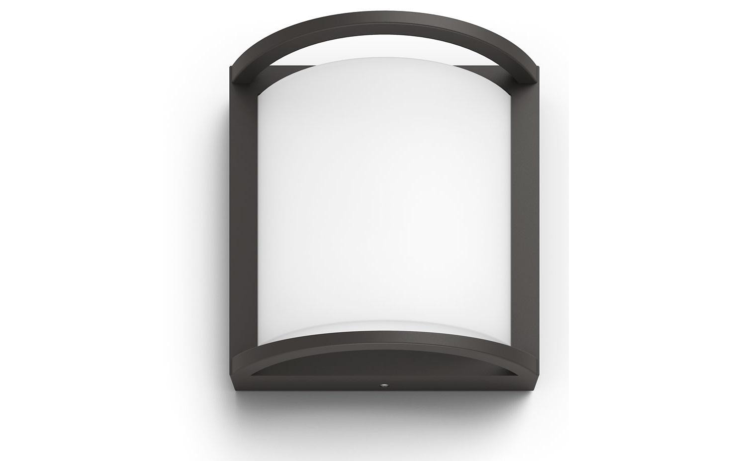Philips by Signify Philips Aussenwandleuchte – 1200 lm, 12 W, Warmweiss, 2700 K, IP44, Netzbetrieb, Anthrazit, Aluminium