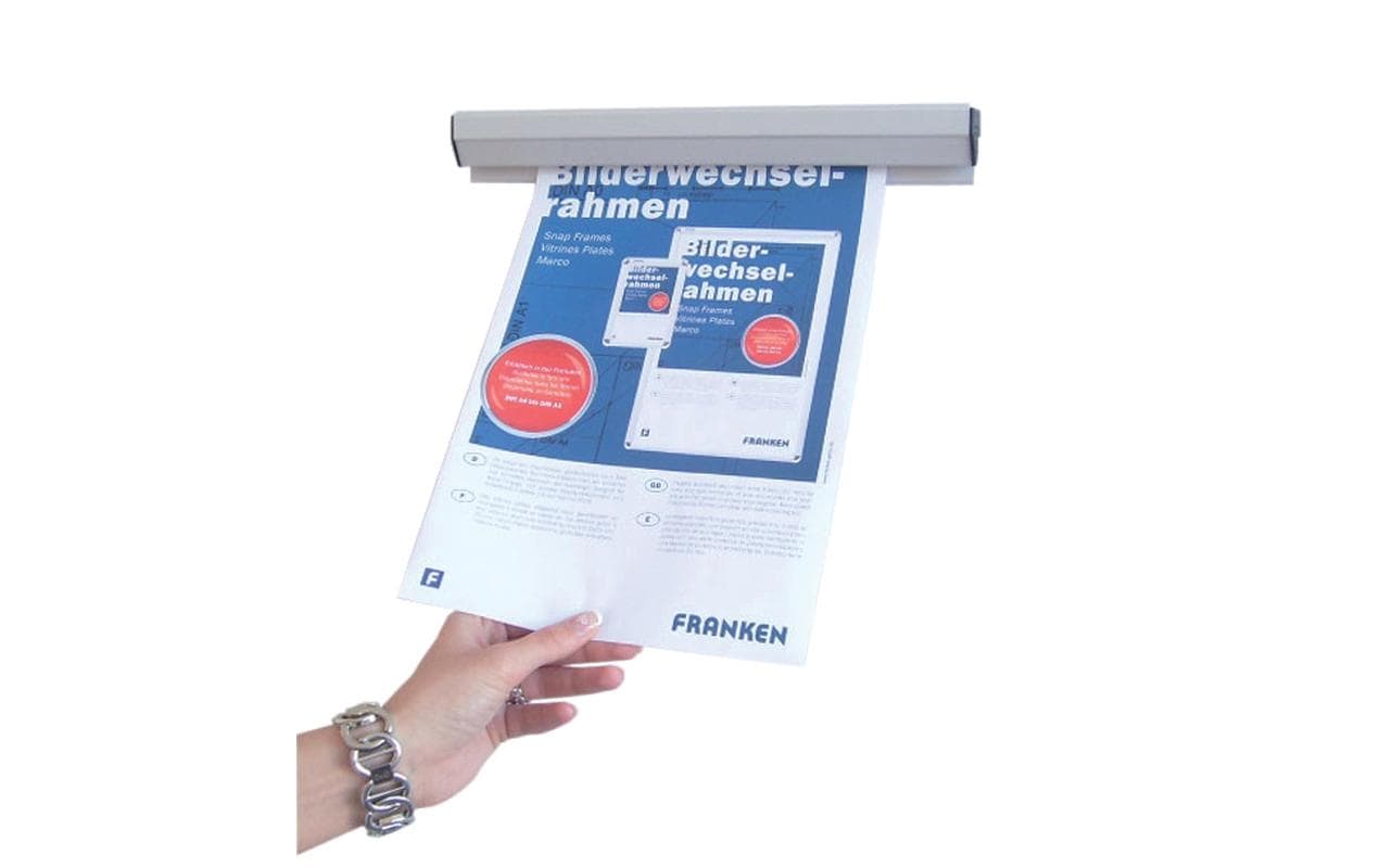 Franken Klemmschiene – selbstklebend – grau – Kunststoff – 580×40 mm – 1 Stk.