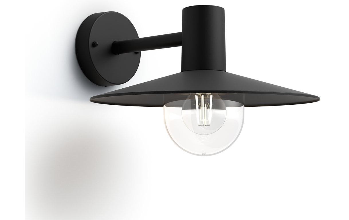 Philips by Signify Philips Aussenwandleuchte Skua – 30×21,8 cm, 42 W, IP44, Netzbetrieb, dimmbar, Schwarz, Aluminium
