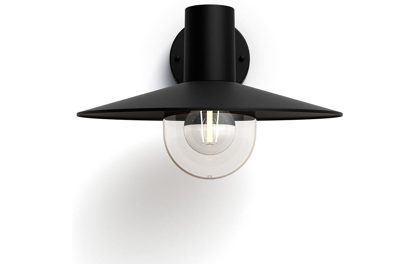 Philips by Signify Philips Aussenwandleuchte Skua – 30×21,8 cm, 42 W, IP44, Netzbetrieb, dimmbar, Schwarz, Aluminium