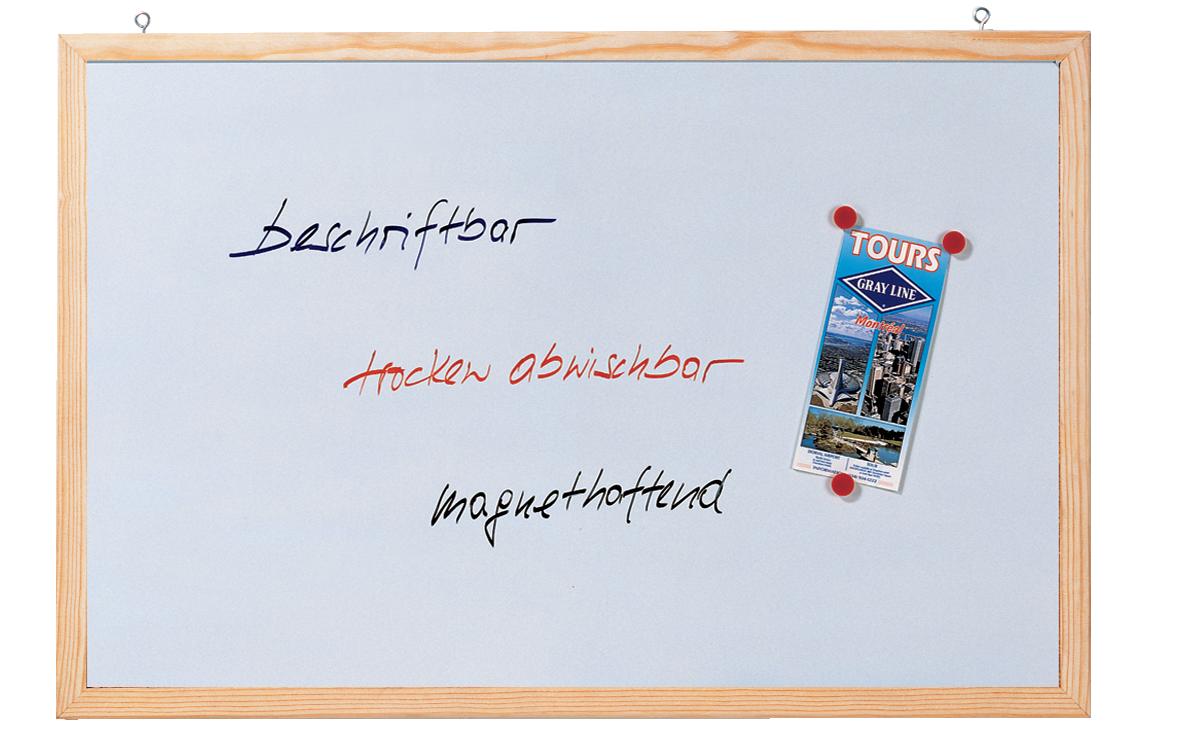Franken Whiteboard – 100 × 60 cm, lackierter Stahl, Holzrahmen, Wandmontage – 1-teilig